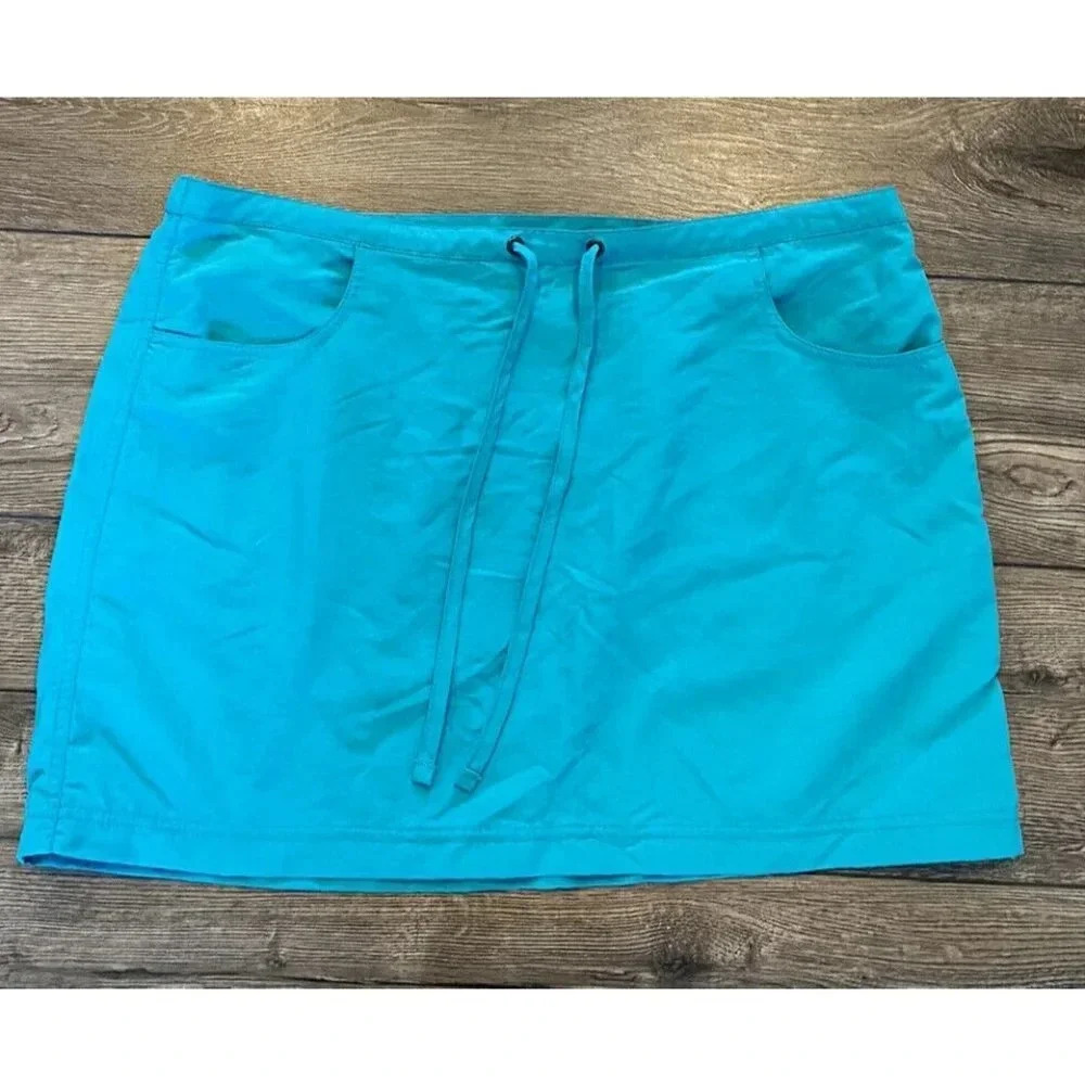 NWT L.L. Bean Skirt Supplex Teal Blue Size Large L New